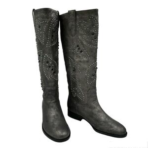 FRYE & CO Pewter Phoenix Tall‎ Leather Womens Boots  Color Pewter  Size 6  NWT